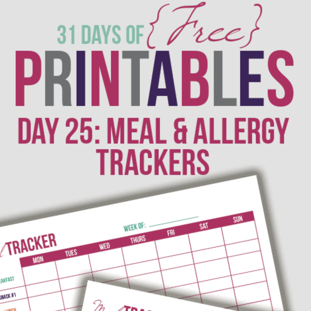 Meal Tracker Printable (Day 25) - Get Organized HQ