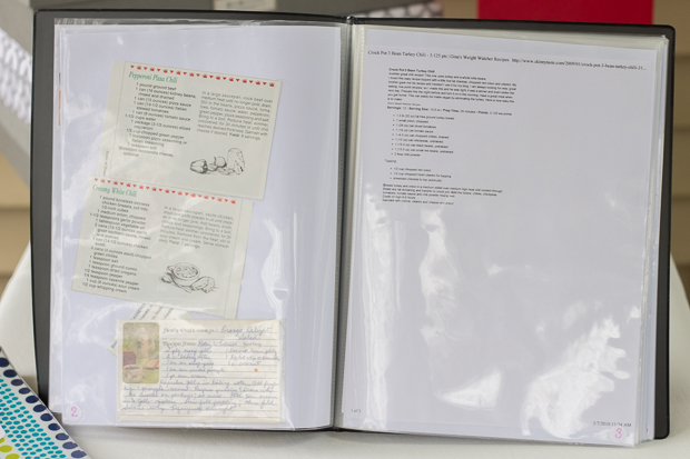 Create a recipe binder to organize all your printed recipes.