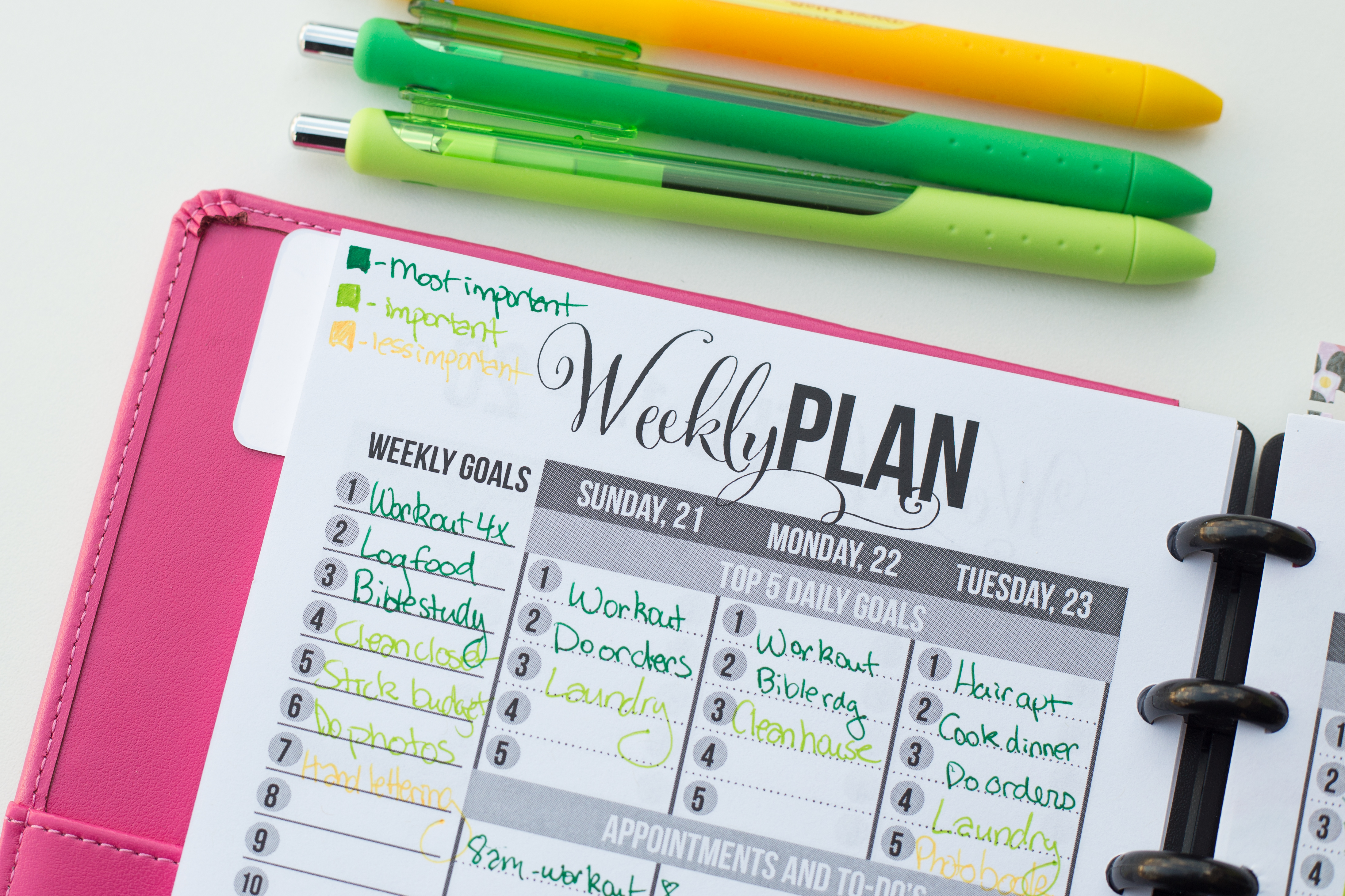 Minimalist planner decorating and color coding using pencils – All About  Planners