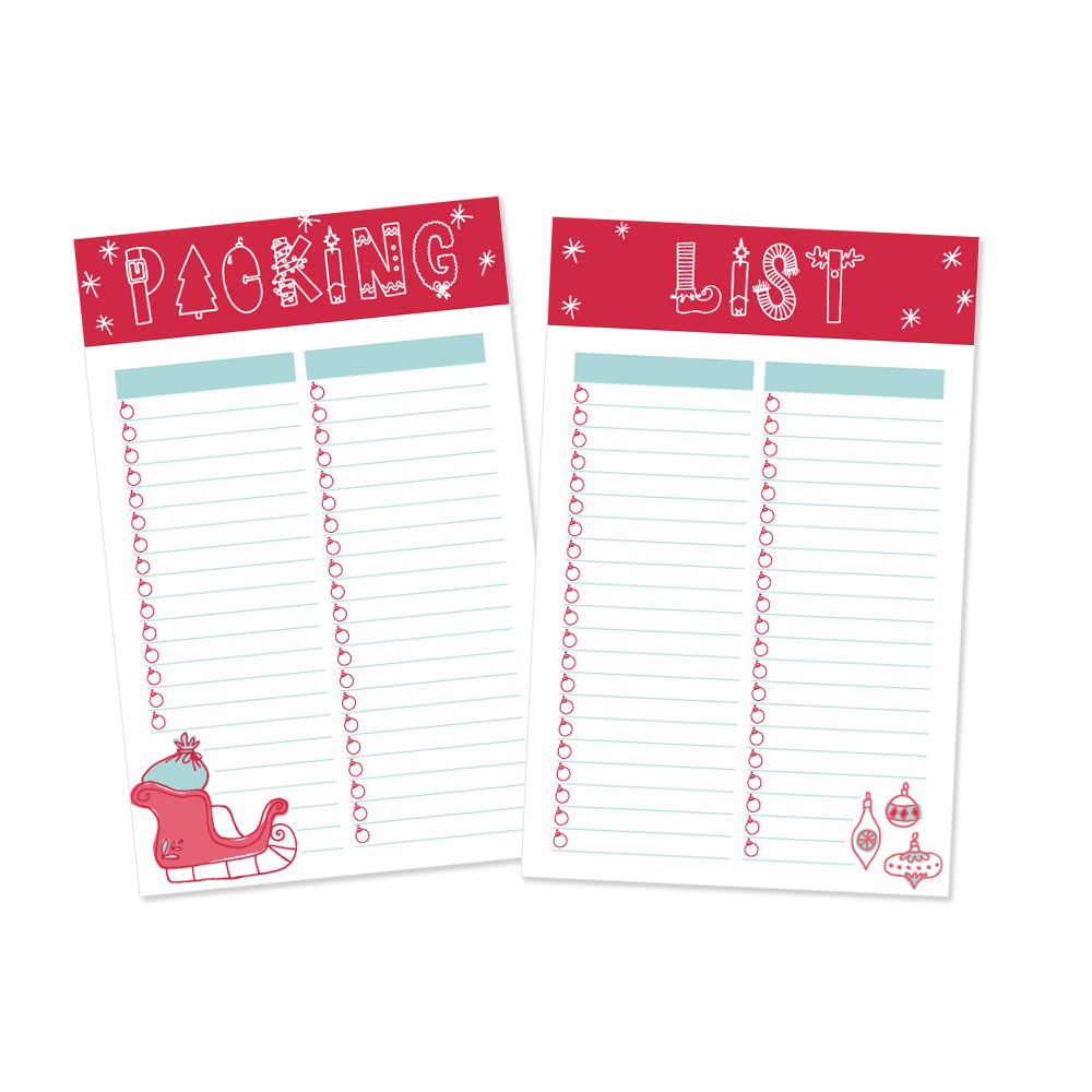 Holiday Packing List - Free Printable! - Get Organized HQ