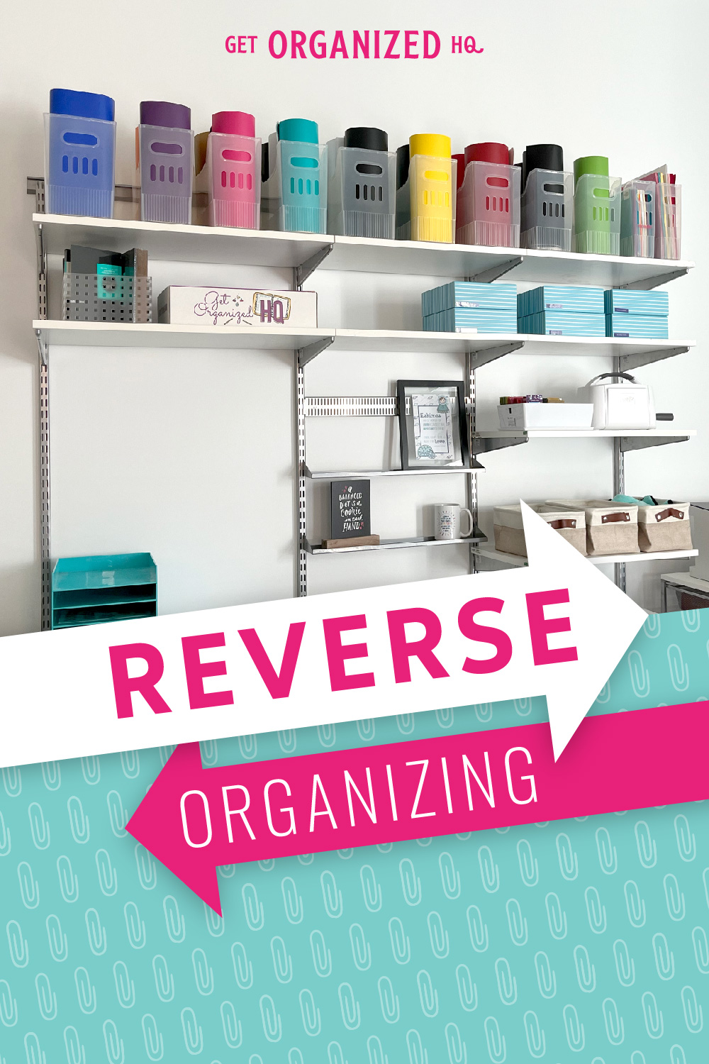How I Organize My Home Office Shelves - Get Organized HQ